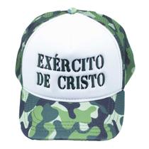 Boné Trucker Camuflado Exército De Cristo Bordado Boné Trucker Camuflado Exército De Cristo Bordado