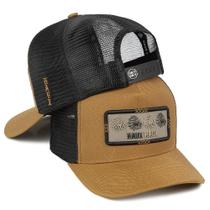 Boné Trucker Caramelo Country Masculino Peão Cowboy Style