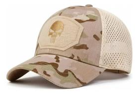 Boné Trucker Caveira Aba Curva Bordado Punisher Ajustável Luke Sports -