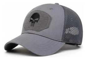 Boné Trucker Caveira Aba Curva Bordado Punisher Ajustável Luke Sports - Boné Trucker Caveira Aba Curva Bordado Punisher Ajustável Luke Sports -
