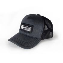 Boné trucker de telinha grafite (mescla) com preto Boné trucker de telinha grafite (mescla) com preto
