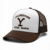 Boné Trucker Estilo Yellowstone Dutton Ranch Telinha - Marrom