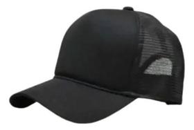 Boné Trucker Liso Com Tela Você Escolhe A Cor Preto Un