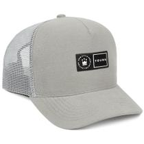 Boné Trucker Masculino Cinza Aba Curva Telinha Ajustável Young