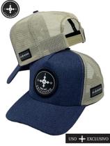 Boné trucker premium frente jeans telinha bege atrás tecido 70%algodão 30%poliamida Boné trucker premium frente jeans telinha bege atrás tecido 70%algodão 30%poliamida