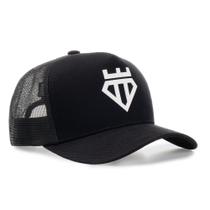 Boné Trucker Preto Com Branco Diamond Original Qualidade