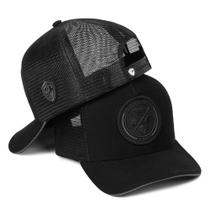 Boné Trucker Preto Masculino Country Telinha Ajustável Pecuária Peão Raiz
