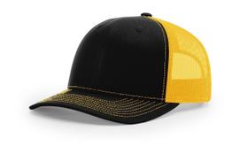 Boné Trucker R RICHARDSON 112 Preto e Dourado com Tela e Fecho Snapback