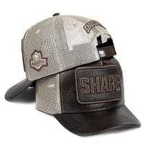 Boné Trucker Rústico Bordado De Couro Aba Curva Telinha Original Boné Trucker Rústico Bordado De Couro Aba Curva Telinha Original