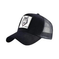 Boné Trucker Snapback Unissex Ajustável Com Patch De Lobo, Chapéu De Beisebol Hip Hop Para Quatro Boné Trucker Snapback Unissex Ajustável Com Patch De Lobo, Chapéu De Beisebol Hip Hop Para Quatro