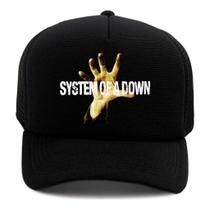 Boné Trucker SYSTEM OF A DOWN Banda De Rock Aba Curvada Telinha Premium