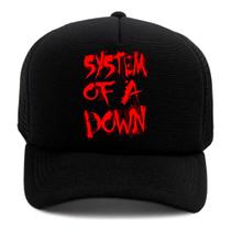 Boné Trucker SYSTEM OF A DOWN Banda De Rock Aba Curvada Telinha Premium