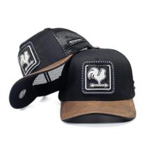 Boné Trucker Telinha Aba Couro Sharecropper Ajustável Envio Para Todo Brasil