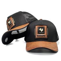 Boné Trucker Telinha Ajustavel Linha Premium Original Aba Em Couro Envio Para Todo Brasil