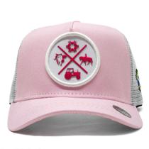 Boné Trucker Telinha Atrevidu's Country Agro Rosa Exclusivo