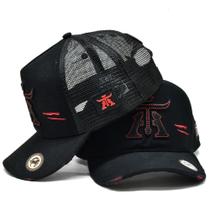 Boné Trucker Telinha Atrevidu's Country Preto/Vermelho