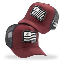 Boné Trucker Telinha Estampa Cavalo Bandeira Pampas Country