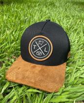 Boné Trucker Twolife Preto Aba Curva Camurça Original