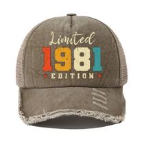 Boné Trucker Vintage 1981 Edição Limitada de Algodão para Adultos