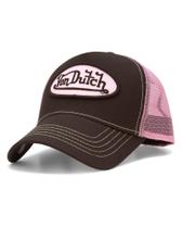 Boné Trucker Von Dutch Snapback Marrom e Rosa com Tela Boné Trucker Von Dutch Snapback Marrom e Rosa com Tela