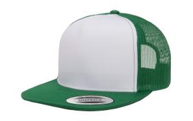Boné Trucker Yupoong Classic com Frente Branca e Fecho Snapback