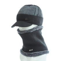 Boné Unissex Para Inverno, Quente, Estiloso, Viseira Grossa Com Cachecól ELASHOPP Boné Unissex Para Inverno, Quente, Estiloso, Viseira Grossa Com Cachecól ELASHOPP