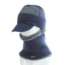 Boné Unissex Para Inverno, Quente, Estiloso, Viseira Grossa Com Cachecól ELASHOPP Boné Unissex Para Inverno, Quente, Estiloso, Viseira Grossa Com Cachecól ELASHOPP