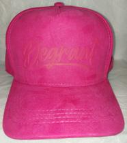 Boné Unissex Suede Rosa Bordado Degrant Forrado