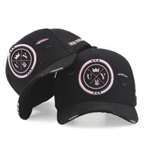 Boné Use Young Rasgadinho 6 Gomos Preto/Rosa Streetwear Moderno