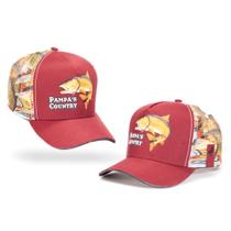 Boné Vermelho Trucker Peixe Dourado Pampas Country Masculino Feminino Boné Vermelho Trucker Peixe Dourado Pampas Country Masculino Feminino