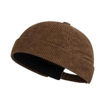 Boné Vintage Hip-Hop Unissex Em Corduroy Grosso Sem Aba Para Homens E Mulheres