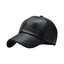 Boné Vintage Masculino De Couro PU Ajustável, Estilo Snapback Trucker Dad Hat, Quente Para O Inverno