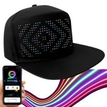 Boné Virtua Com Painel Led Personalizável Via Bluetooth Alta Qualidade 5v Cor Preto CYL5869
