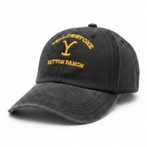 Bone Yellowstone Dutton Ranch Retro Desbotado Vintage - Preto