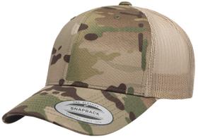 Boné Yupoong YP Classics Multicam Retro Trucker Caqui OS