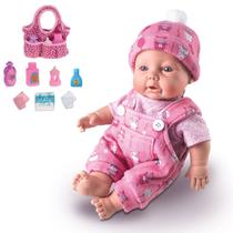 Boneca 100% Vinil Reborn Menina Brinquedos + Bolsinha Bebê Boneca 100% Vinil Reborn Menina Brinquedos + Bolsinha Bebê
