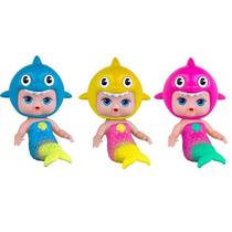 Boneca Acqua Tubarãozinho Baby Shark Vinil Presente Brinquedo Criança 477 Cor Sortida