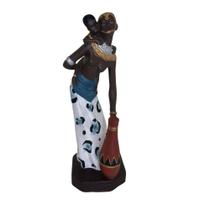 Boneca Africana Estatueta Mulher Negra com Filha Enfeite Decorativo Resina 25cm - 44454 Boneca Africana Estatueta Mulher Negra com Filha Enfeite Decorativo Resina 25cm - 44454