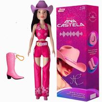 Boneca Ana Castela Boiadeira 50cm C/ Tatuagens Chapéu e Bota