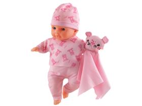 Boneca Ana Julia Boneca De Dormir 34 Cm Com Paninho De Gatinho E Roupa Rosa Infantil