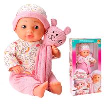 Boneca Ana Julia Boneca De Dormir 34 Cm Com Paninho De Gatinho E Roupa Rosa Infantil Boneca Ana Julia Boneca De Dormir 34 Cm Com Paninho De Gatinho E Roupa Rosa Infantil