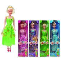 Boneca Angel Fashion Com Vestido Estampado Colors 27cm - Pica pau
