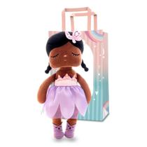 Boneca angela metoo doll original fada borboleta roxa 35cm com sacola