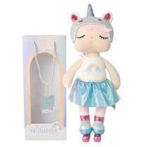 Boneca angela unicornio patinadora 33cm - metoo