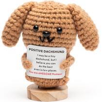 Boneca animal de crochê HALIAFANCY Positive Dachshund Support Boneca animal de crochê HALIAFANCY Positive Dachshund Support