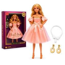 Boneca Anlily Coleção Vestido De Festa Rosa Articulada Acessórios - Castela Boneca Anlily Coleção Vestido De Festa Rosa Articulada Acessórios - Castela