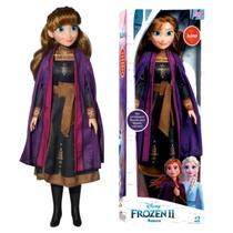 Boneca Anna Frozen Disney Princesa Infantil 55cm Articulada Em Vinil Original Brinquedo Novabrink