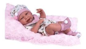 Boneca Anny Doll Baby Reborn Macacão Babador 2442 - Cotiplas