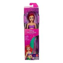 Boneca Ariel, a Pequena Sereia, da Disney, com tiara e cabelo penteável Mattel