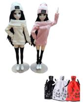 Boneca Articulada 30cm Flexível + Roupas + Vestido Luxo